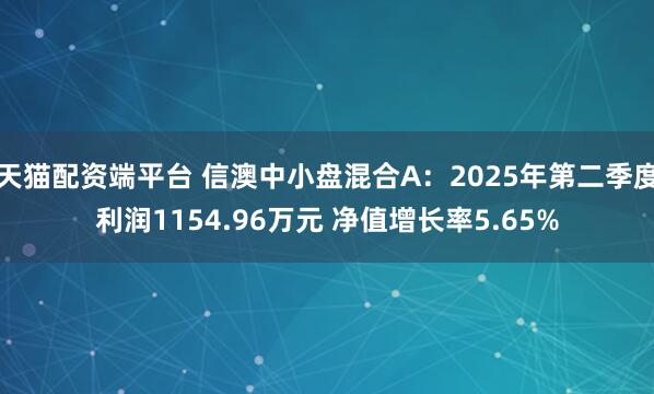 天猫配资端平台 信澳中小盘混合A：2025年第二季度利润1154.96万元 净值增长率5.65%
