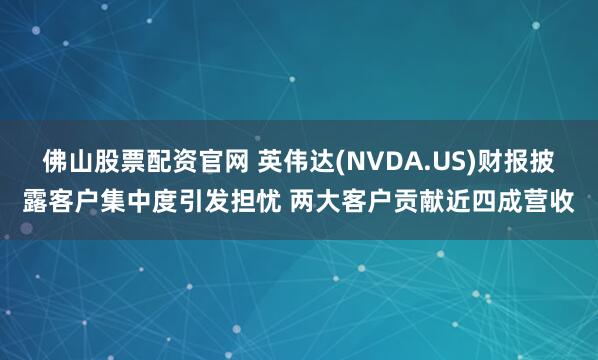 佛山股票配资官网 英伟达(NVDA.US)财报披露客户集中度引发担忧 两大客户贡献近四成营收